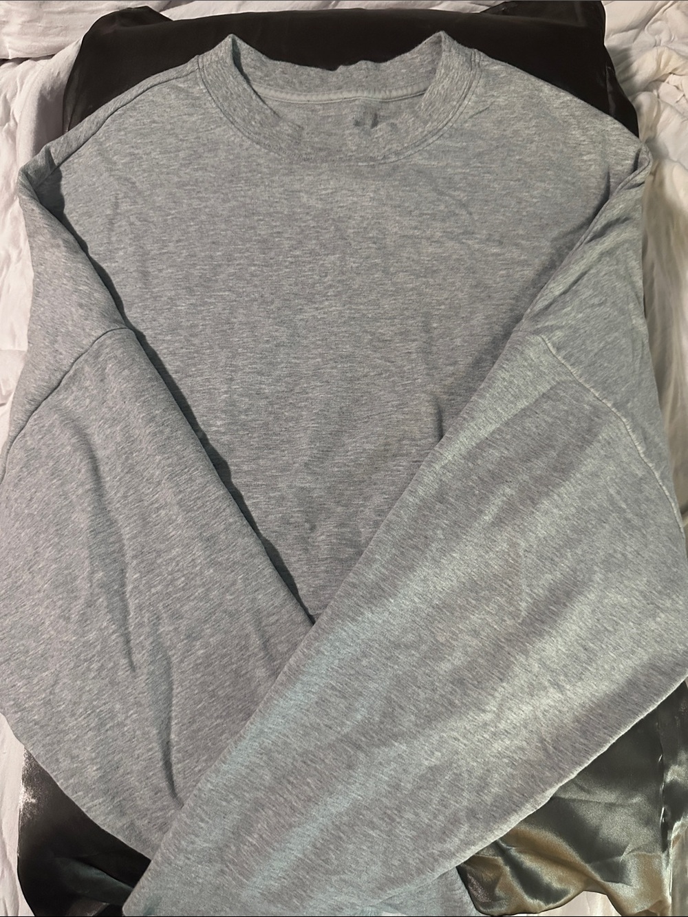 ALO YOGA Grey Cropped Crewneck Sweatshirt - Picture 3 of 5